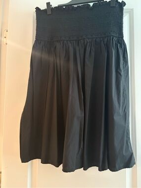 J. Crew Black Smocked-Waist A-Line Midi Skirt (and Dress!)